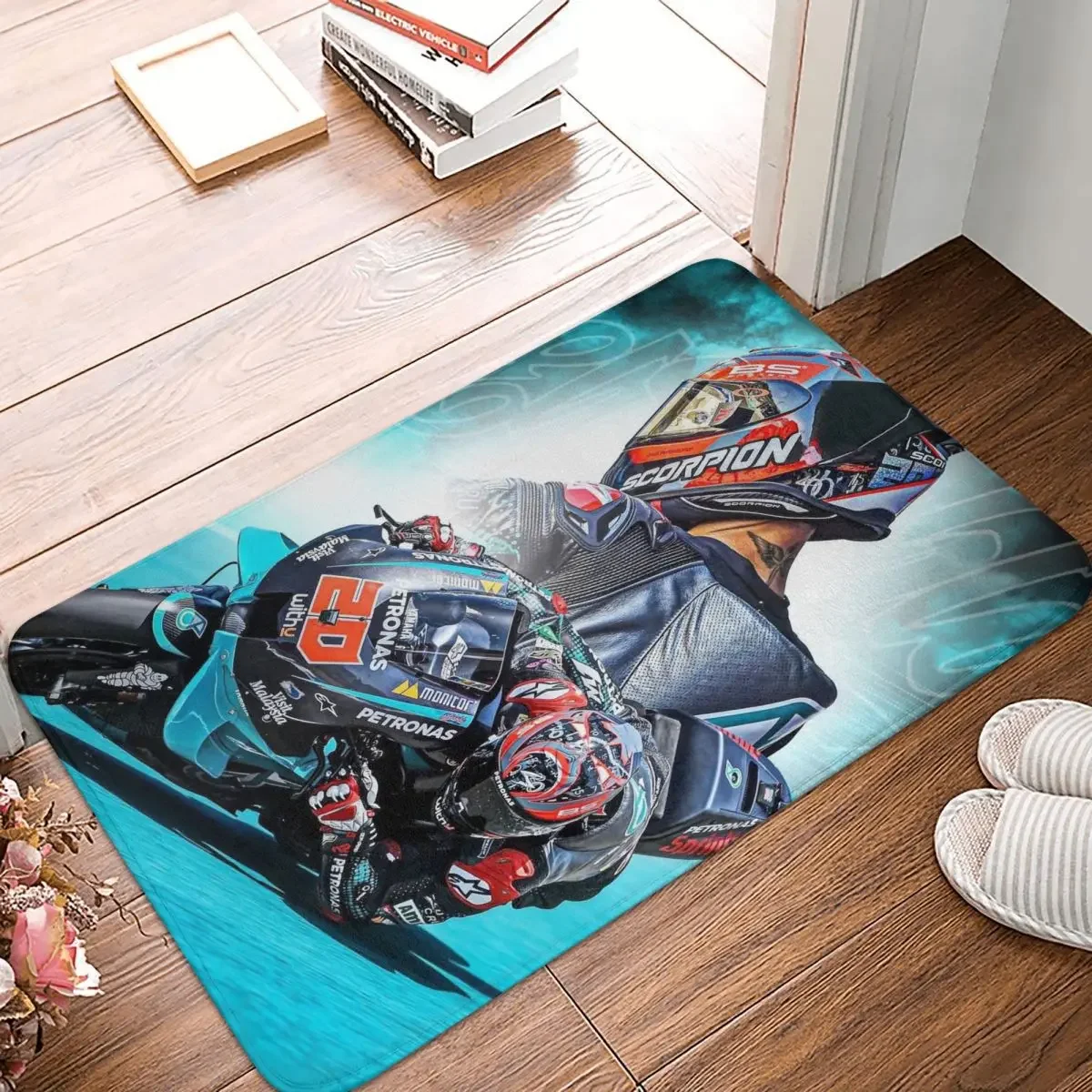 

Moto Gp Rossi Race Racing Racer Non-Slip Carpet Cool Doormat Living Room Kitchen Mat Entrance Door Decor Rug