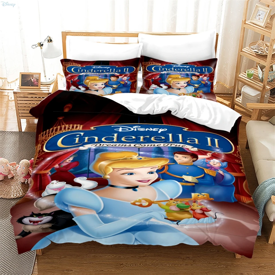 Hot Cartoon Disney Princess 3d Bedding Set Popular Mermaid Snow White Character Bed Linen Bedclothes Twin full Queen King Size 