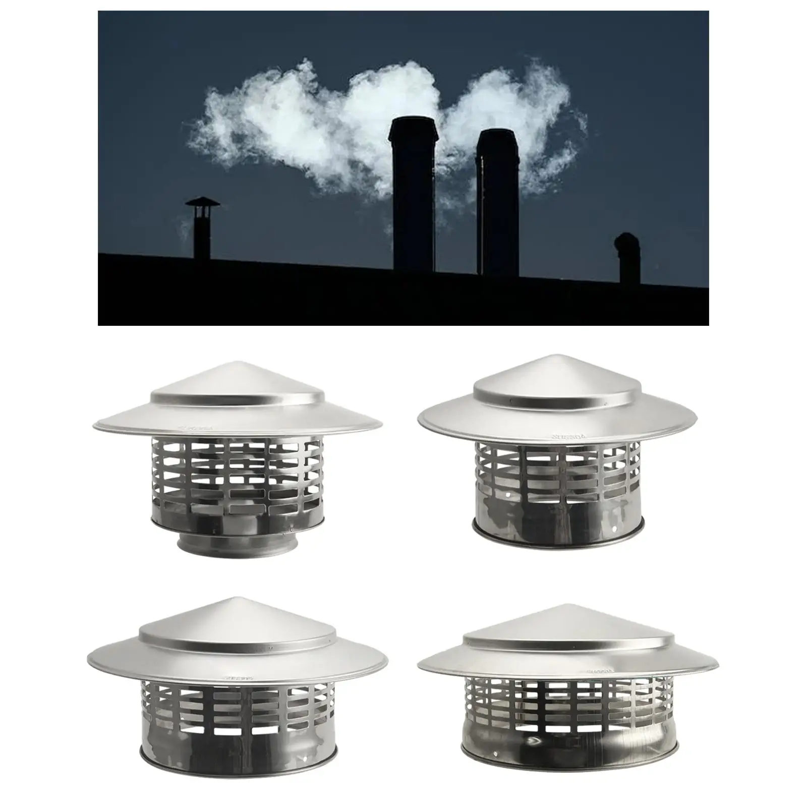 Cap Ducting Pipe Outdoor Easy Install Flue Cap Fireplace Chimney Cap Outside