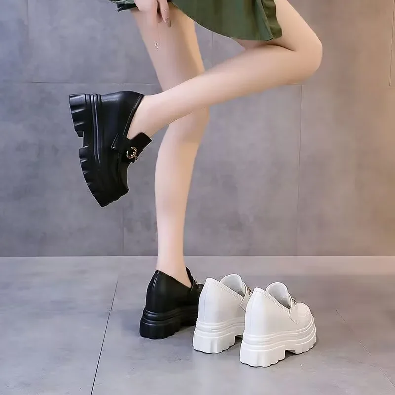 Women Sneakers Fashion Breathble Vulcanized Shoes Pu Leather Platform Shoes White Lace Up Casual Shoes Zapatos Mujer zapatillas