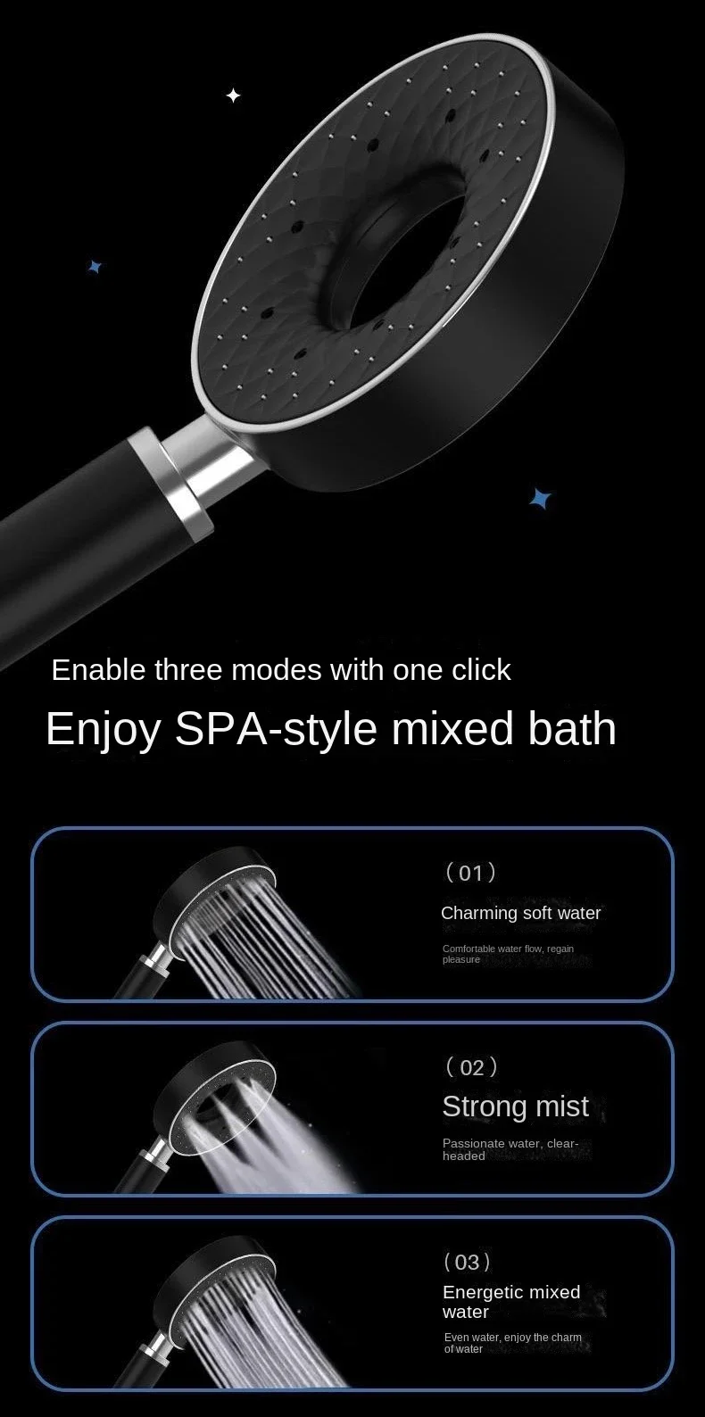 Description Picture 5 of itemDesign High End Bathroom Gray Shower Set Round Shower Head Bathtub Hot and Cold Brass LED Display Mixer Faucet Shower System