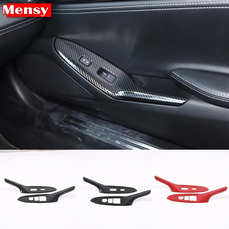 

ABS Carbon Fiber For 2016-2023 Mazda MX-5 Car Glass Lift Button Frame Cover Sticker Car Interior Accessories 2Pcs