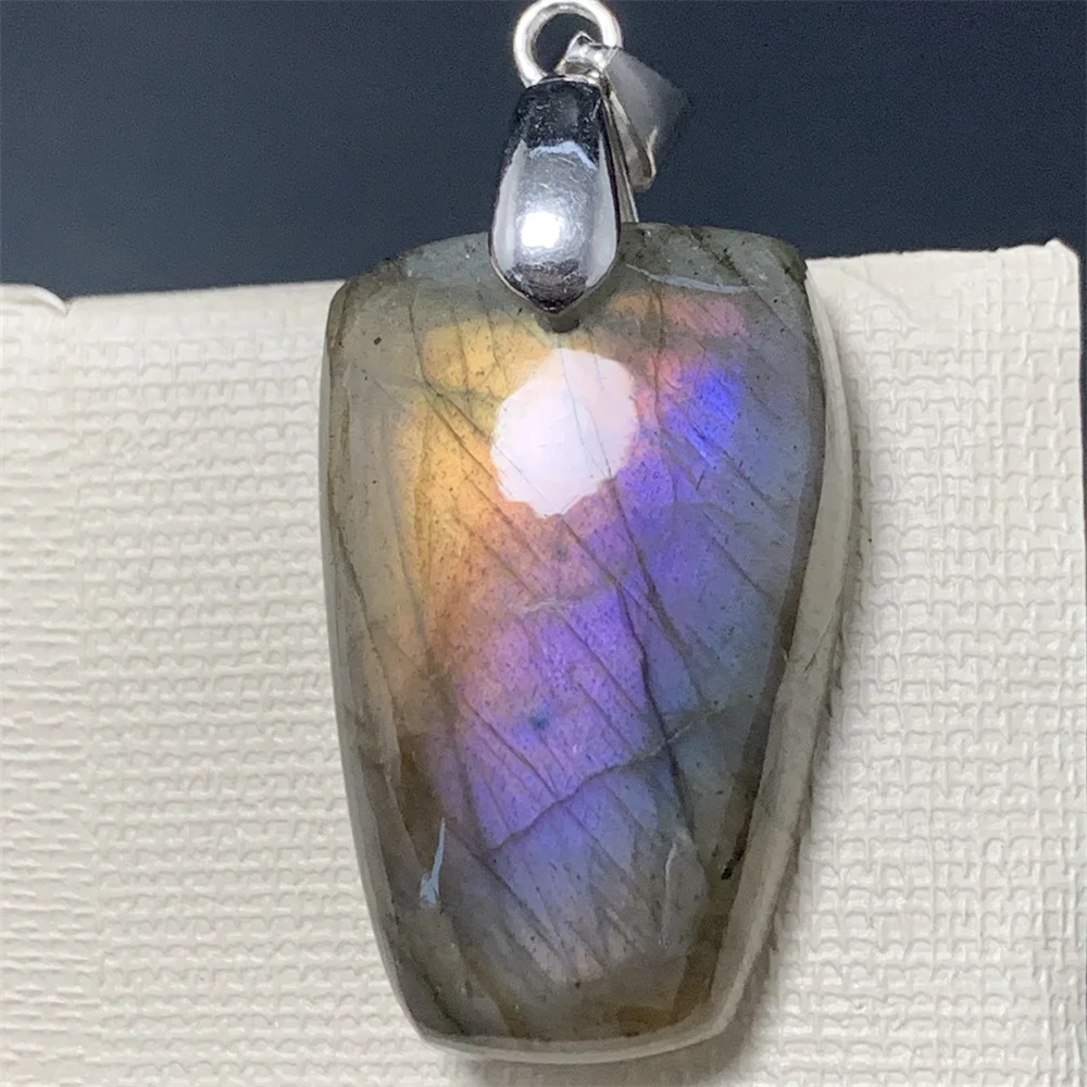 Pendant Necklace Uglyless Natural Unique Purple Light Colorful Labradorite Pendants Women Rainbow Labrador Beads Blue Light Labradorite Necklaces