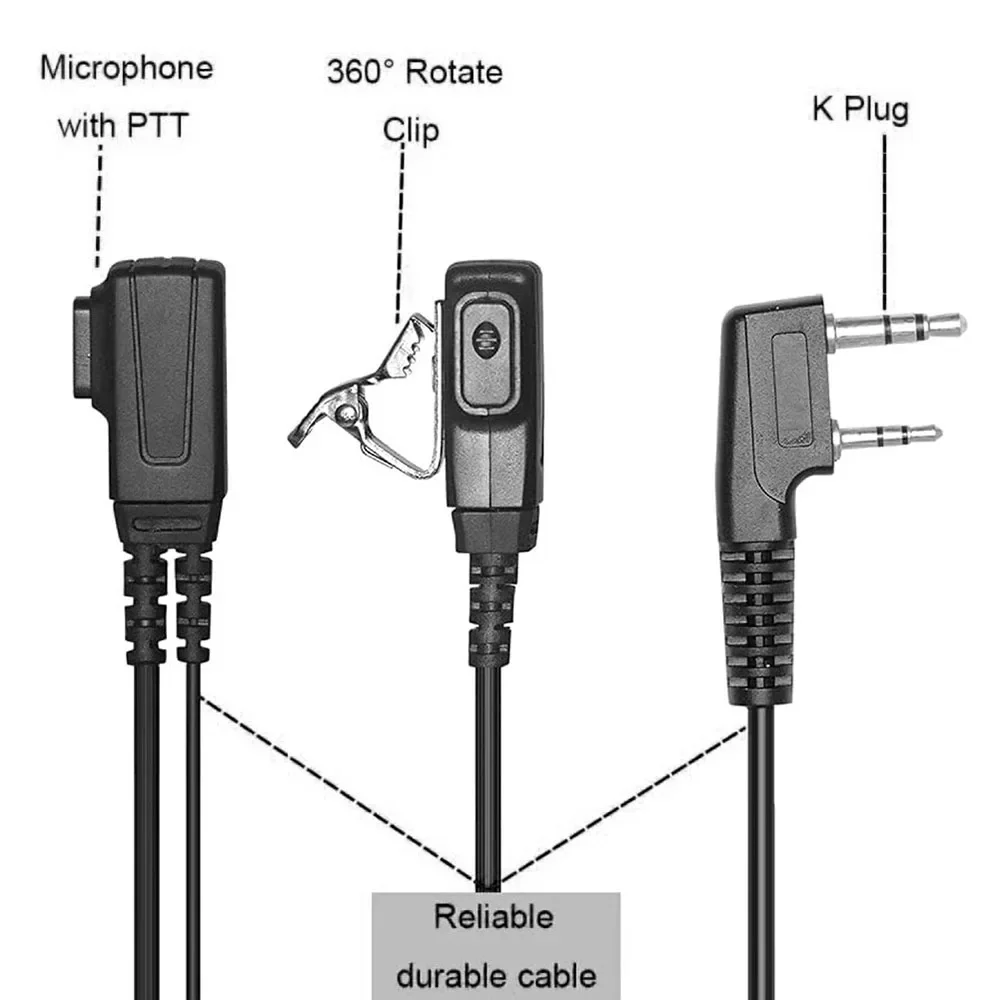 Tactical Acoustic Tube Earpieces K-Plug Bodyguard Communication Device Noise Cancelling Covert Listening Tools UV-5R BF-888S