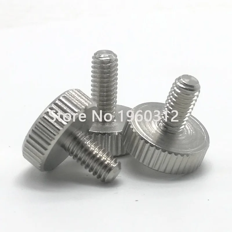 Knurled Thumb Screws Stainless Steel Handle Knob M3 High Type Silver 