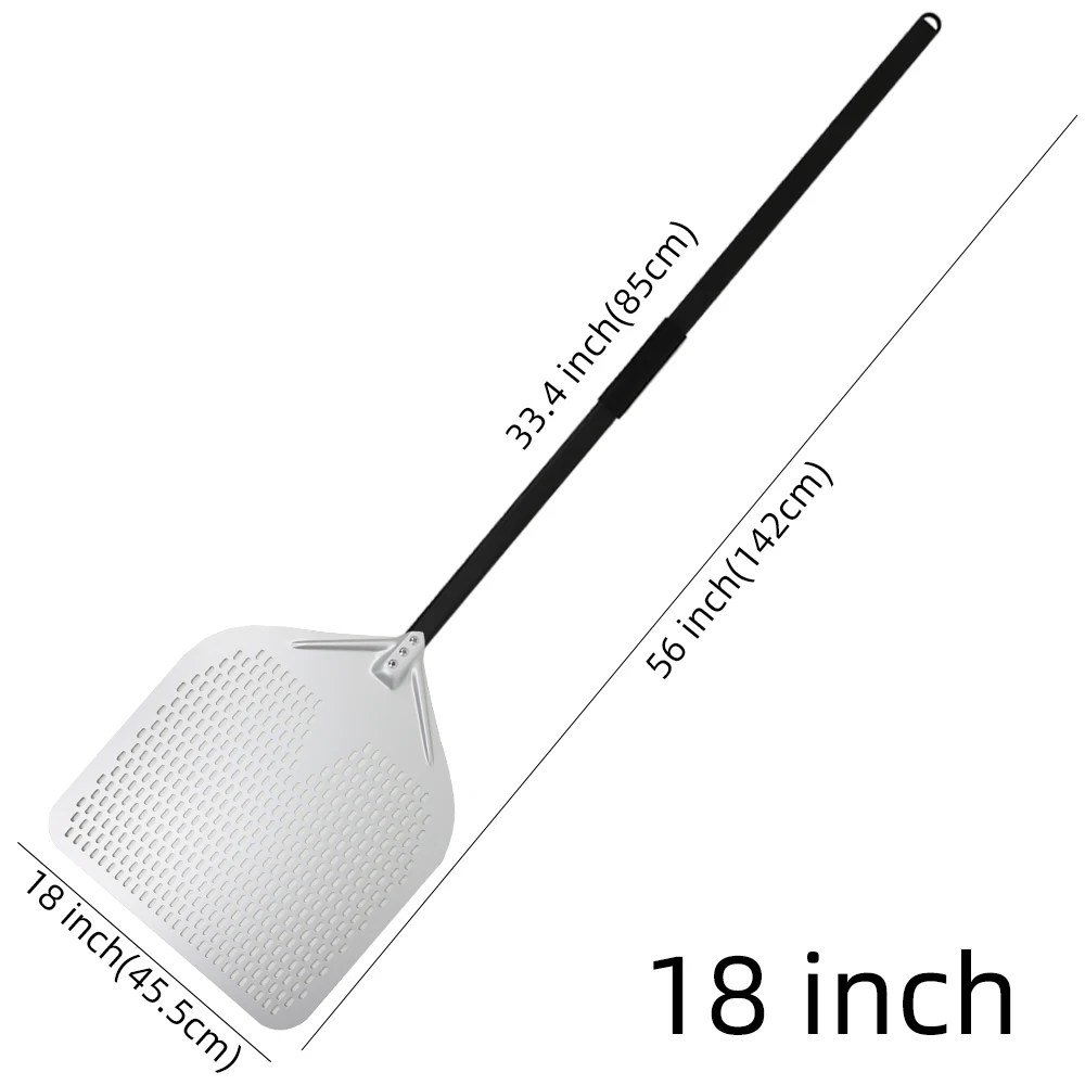 18 inch Big Pizza Peel Perforated Shovel paddle Metal Handle for Oven Turning, pizza peel