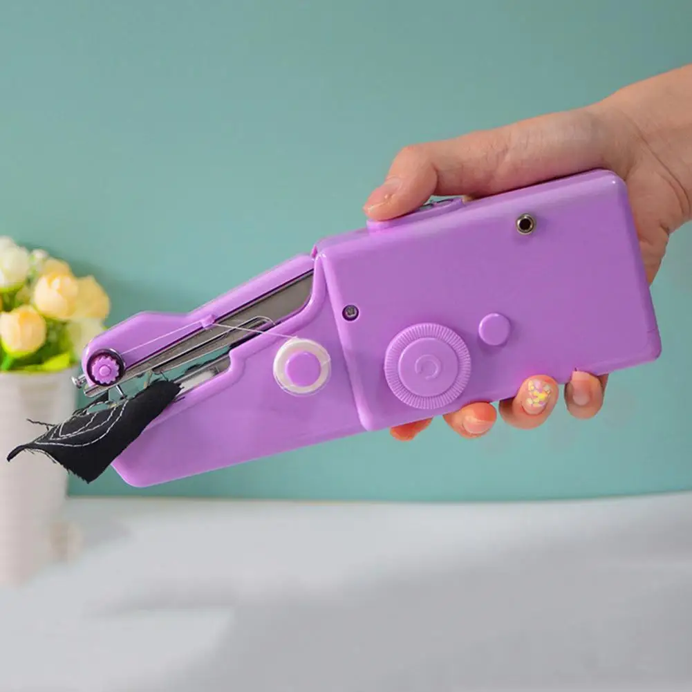 

Travel Sewing Machine Portable Mini Sewing Machine Kit for Travel Handheld Stitcher Tool with Accessories for Beginners Handheld