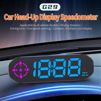 Tachimetro Digitale per Auto G29 GPS, Computer di Bordo, Strumento Guida per la Guida dell'Auto, Multifunzione con Bussola/Ora/Avviso Velocità