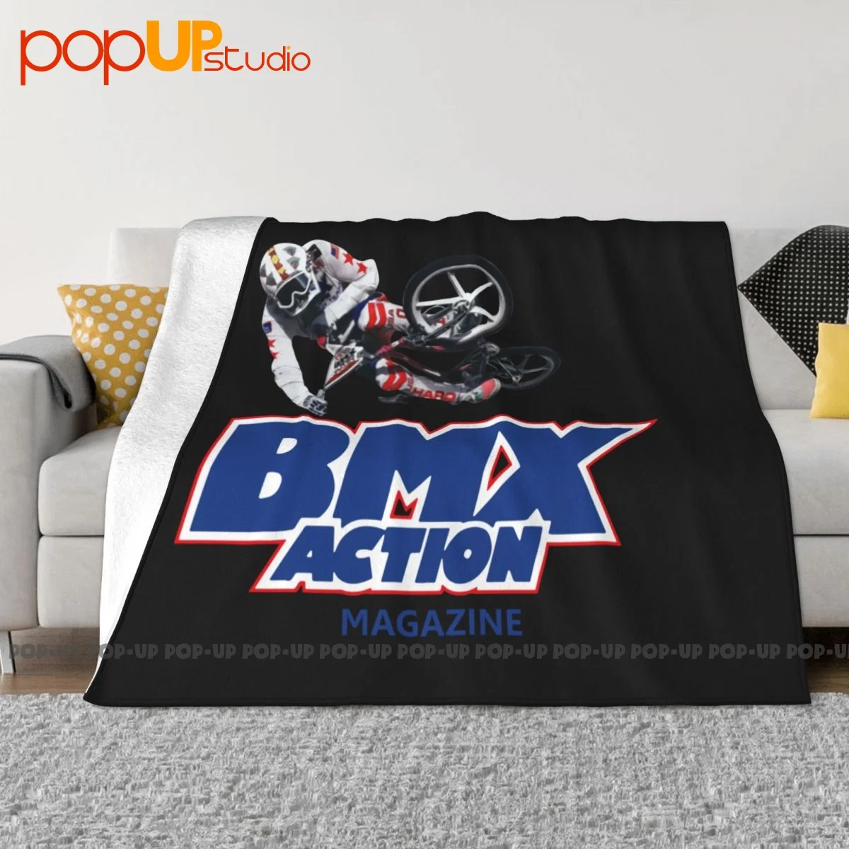 Bmx Action Magazine Ramp Jump Freestyle Racing Bike Haro Hutch Skyway Coperta Peluche Plus Divano In Velluto Decorativo