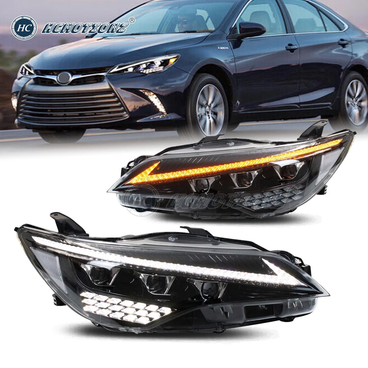 

HCMOTIONZ LED Headlights For Toyota Camry XV40 2015-2017 DRL Start UP Animation Car Front Lamps High Quality