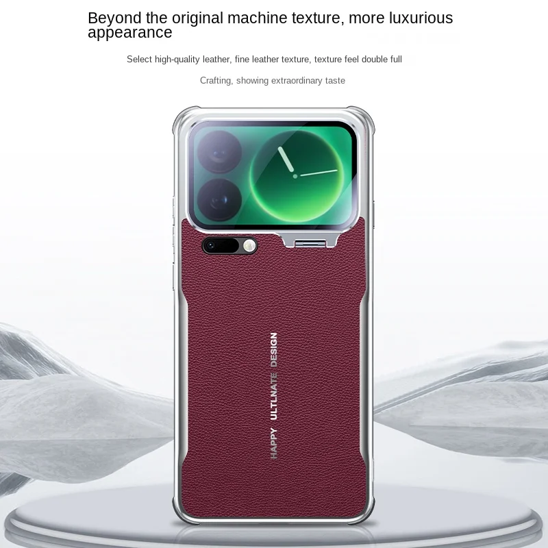 Premium Adjustable Alloy Lens Stand Case - Luxury PU Leather with Electroplated Shockproof Protection