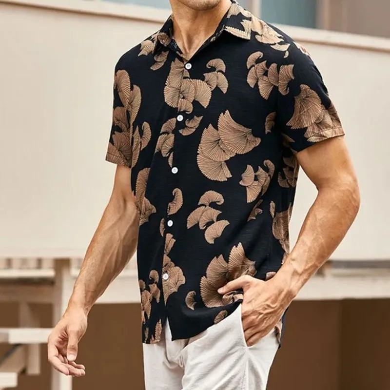 Summer New Men's Short Sleeve Shirts Black Casual Street Fashion Print Shirts 2022 Men Clothing Streetwear Shirt