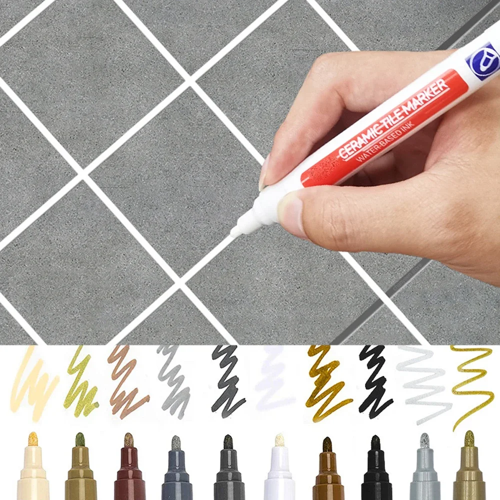 Waterproof White Wall Tile Marker Pen Grout Restorer Gap Repair for Bathroom Floor Toilet Tank Seam Paint Filling Repair Tools permanent marker pen,white marker pens,highlighter pen,marker pens,permanent marker,permanent markers,paint marker pen,markers pen,mirror marker pens,art markers