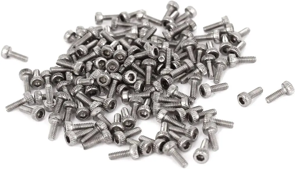 

Kidisoii 5mm Long M1.4x4mm Stainless Steel Hex Socket Head Cap Screws 100pcs