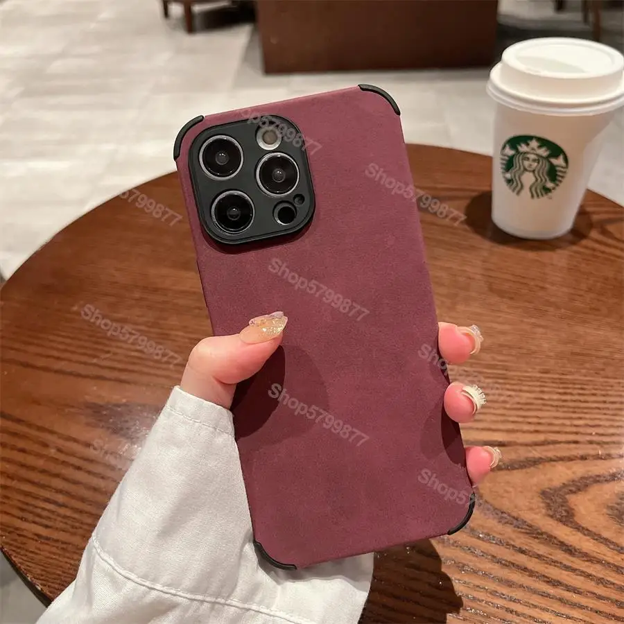 thumbnail image 1 of Luxury Matte Soft Leather Case For iPhone 15 14 Plus 13 12 Mini 11 Pro Max Shockproof Silicone Shell X XR 7 8Plus SE Back Cover, 1 of 5