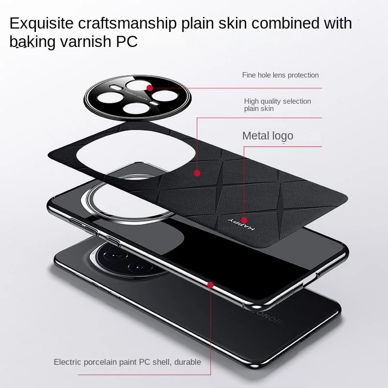 Luxury Leather Case with Camera Lens Protection - Slim Design, Premium Texture