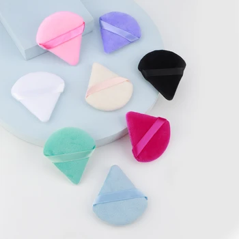 6 spugnette triangolari in velluto morbido per trucco viso, per polvere libera, polvere per il corpo, fondotinta cosmetico, bellezza