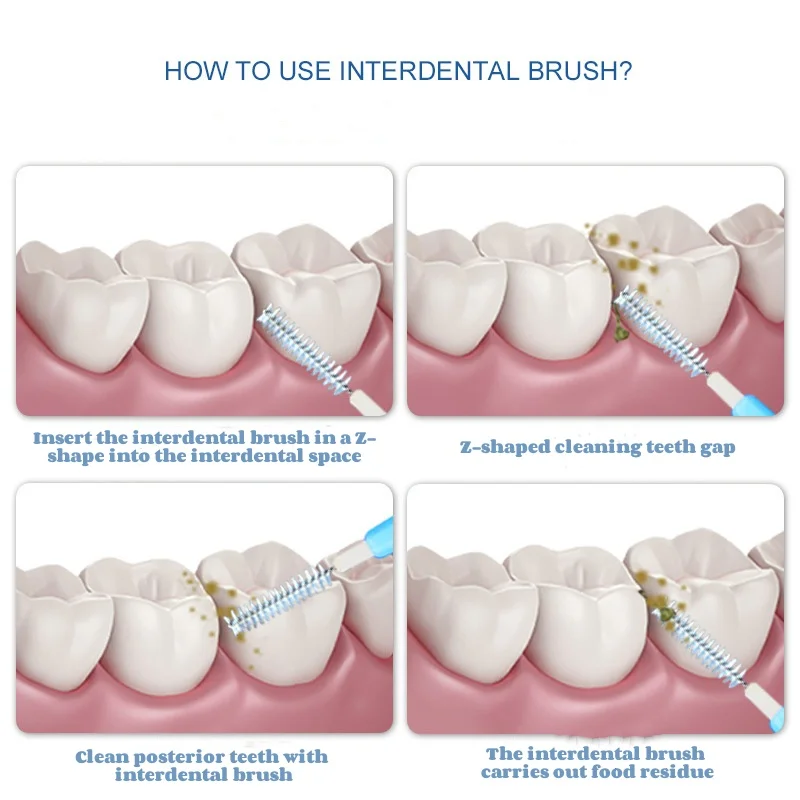 Interdental Brush Dental Clean Between Teeth Oral Tools Orthodontics Portable 0.6-1.2mm Cleaning Stains For Braces