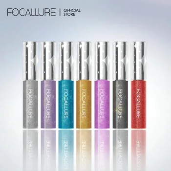 FOCALLURE 다이아몬드 리퀴드 아이라이너, 오래 지속되는 샤이니 메탈릭 아이 라이너 펜 쉬머 아이섀도우 스틱, 메이크업 뷰티 여성 화장품
