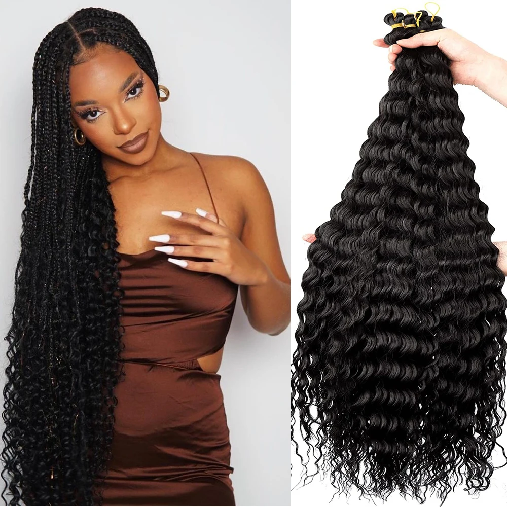 

Hair Nest Ocean Wave Braiding Hair Extensions Deep Wave Twist Crochet Braids Synthetic Hair For Women