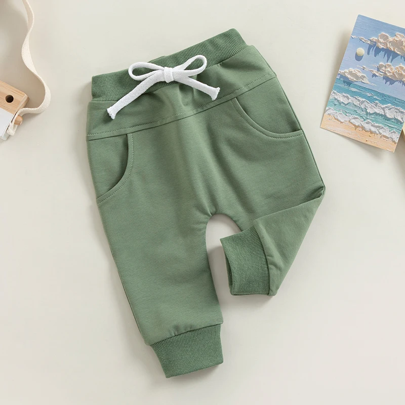 2022-12-12 Lioraitiin 0-3Years Toddler Baby Boys Sweatpants Elastic Waist Drawstring Solid Fall Trousers Pockets Casual Clothes 3
