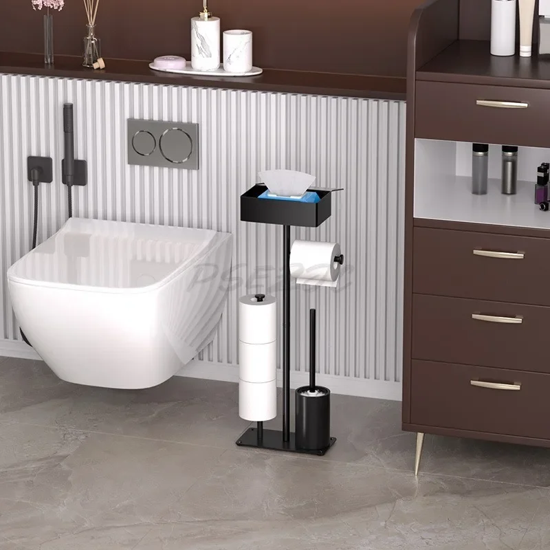 Toilet Tissue Holder Stainless Steel Floor Standing Roll Paper Holder Bathroom Floor Toilet Paper No Need To Drill Holes