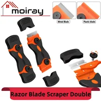 Dual-Head Handle Glue Razor Scraper with Plastic/Metal Blades for Mobile Phone Tablet Car Glass Cleaner Remover 1