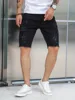 Summer Ripped Jeans Men Stretch Denim Shorts Male Short Jeans Slim Straight Shorts Fashion Black Jeans Man Clothes Streetwear 5