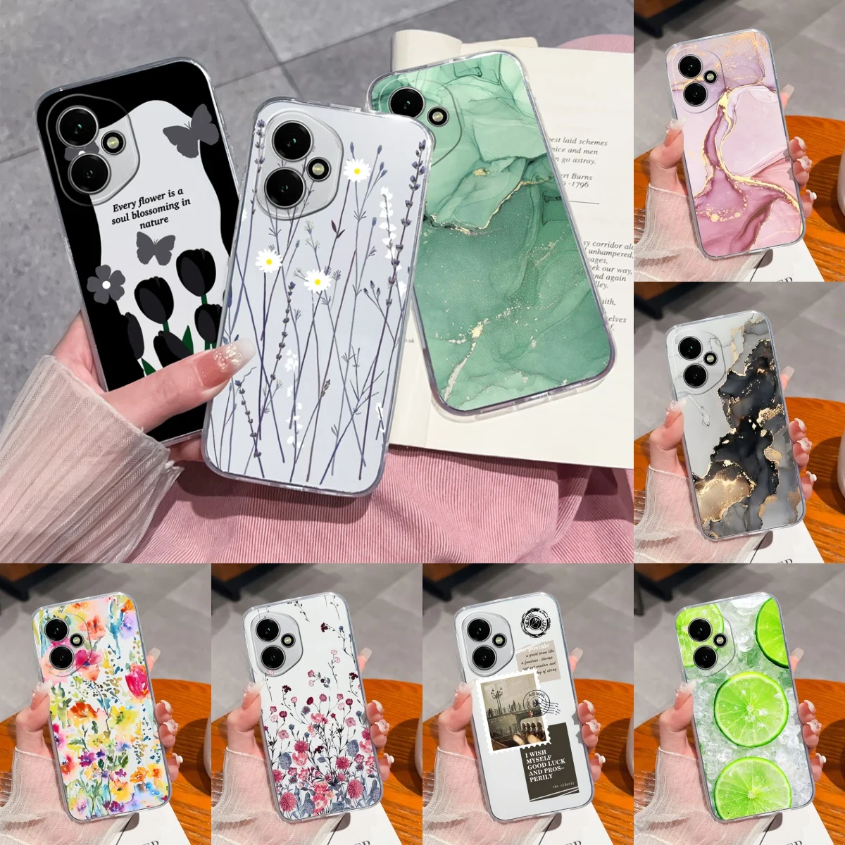 Gradient Color Transparent Back Cover - Soft, Slim Silicone Anti-Drop Phone Case