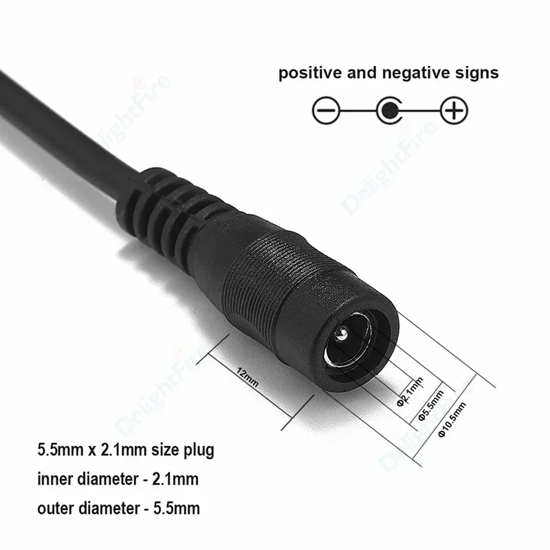 รูปสินค้า สายไฟคุณภาพสูง 5.5 มม. 2.1 มม. 5-12V 3A 5A สำหรับ LED Strip & กล้อง