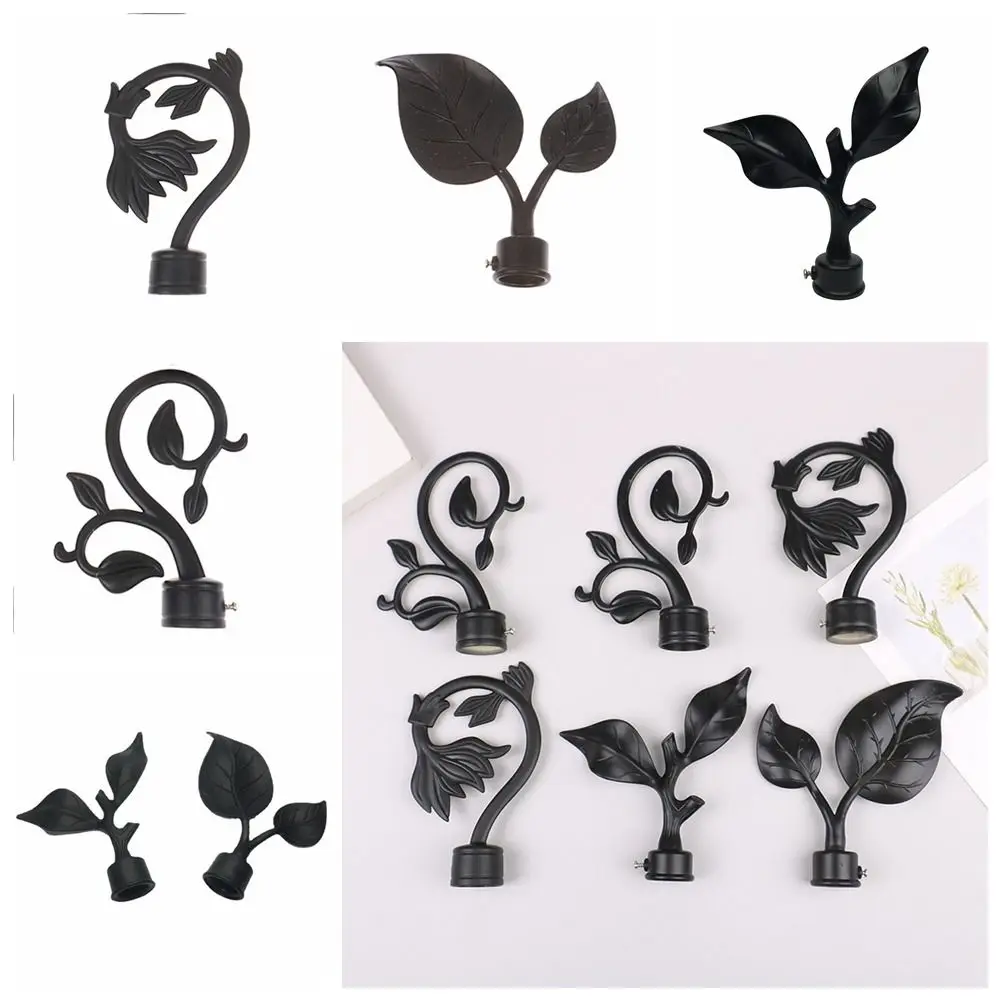 

Ends Heads Curtain Pole Finials Durable ABS Material Strong Roman Rod Unique Shape Imitation Iron Home