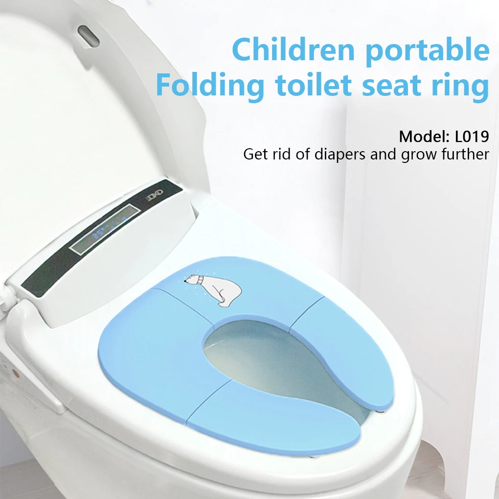 Kids Baby Folding Potty Reusable Seat Cover Boys Girls Children Traveling Antislip Toilet Training Ring Sitting Pad 4
