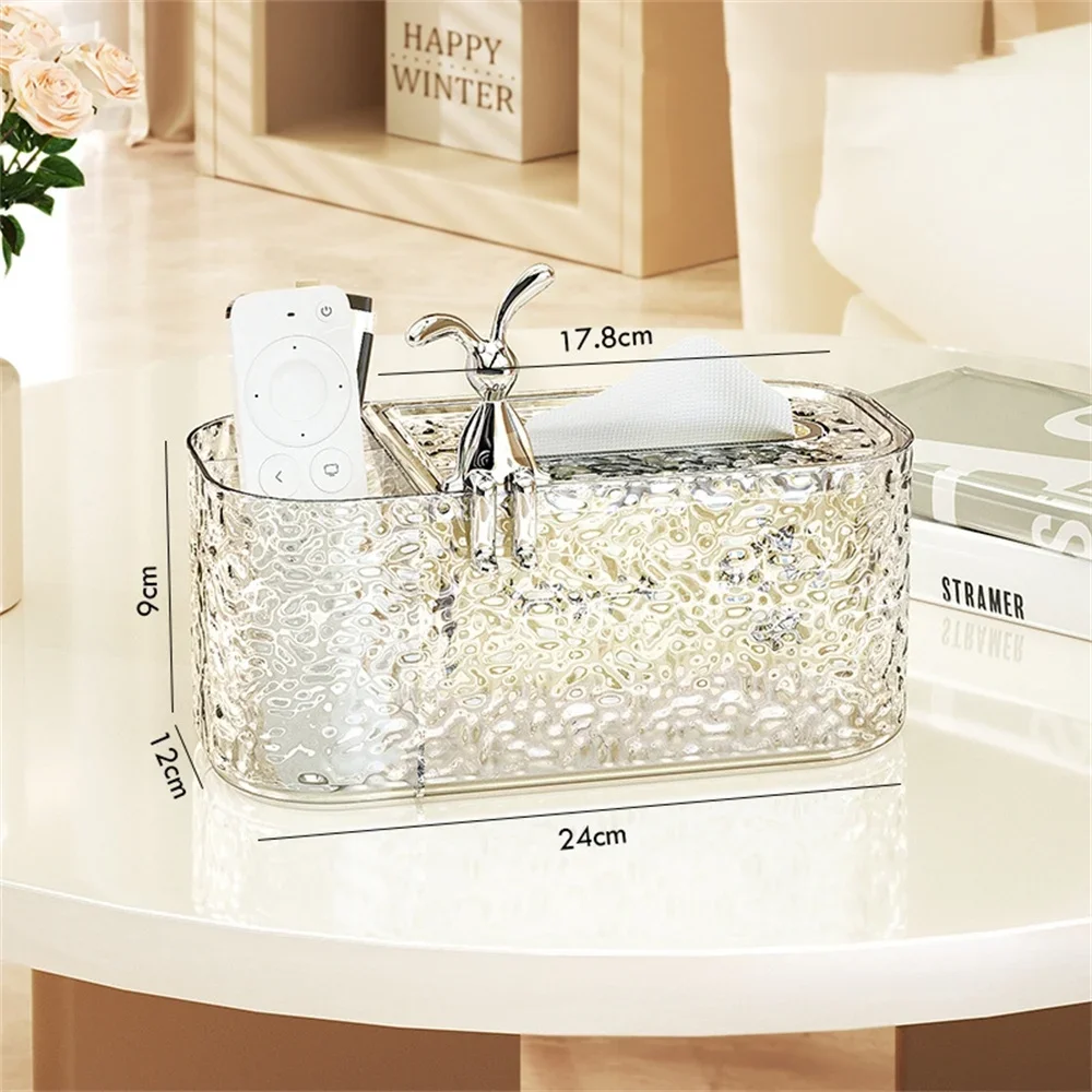 Plating White Grey Tissue Boxes for Bedroom Creative Spring Bathroom Desktop Napkin Holder Rabbit Sundry Storage Paper Organizer 2