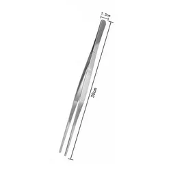 Premium 304 Stainless Steel Non-Slip Long Handle Food & Barbecue Tongs (D 30cm)