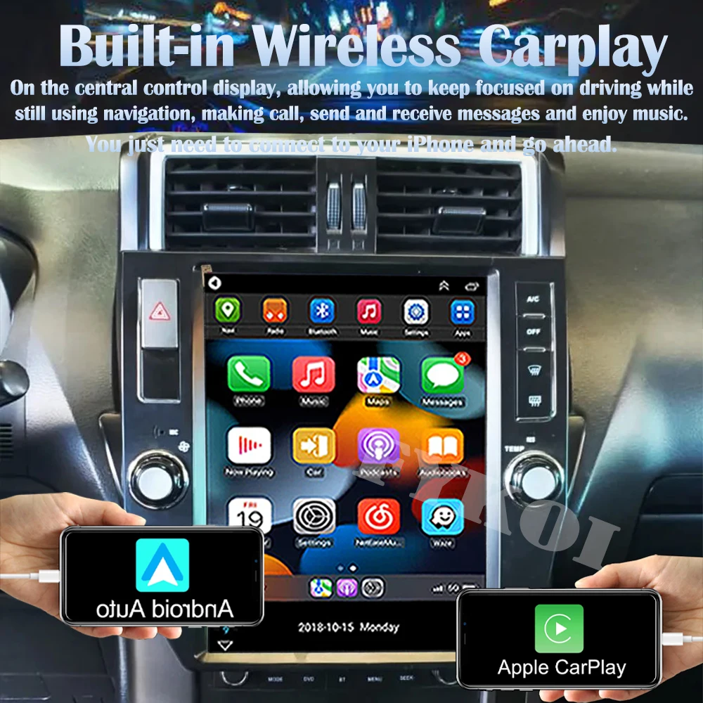 안드로이드13 Toyota Land Cruiser Prado 150 2010-2017 차량용 라디오 자동차 멀티미디어 Tesla Screen Carplay 자동 블루투스 GPS 4G