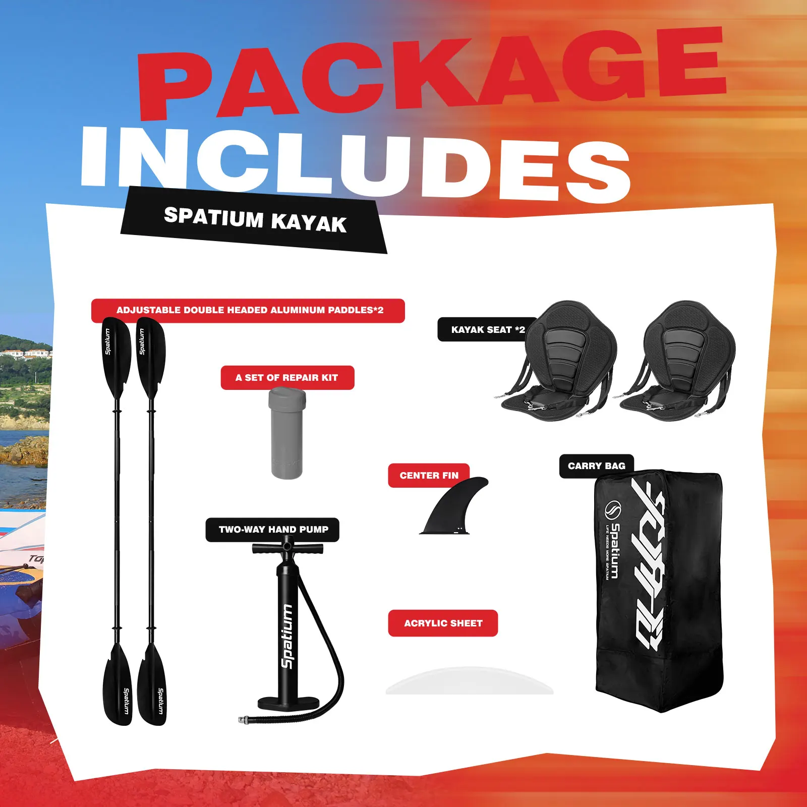 Spatium Inflatable Kayak Boat 6