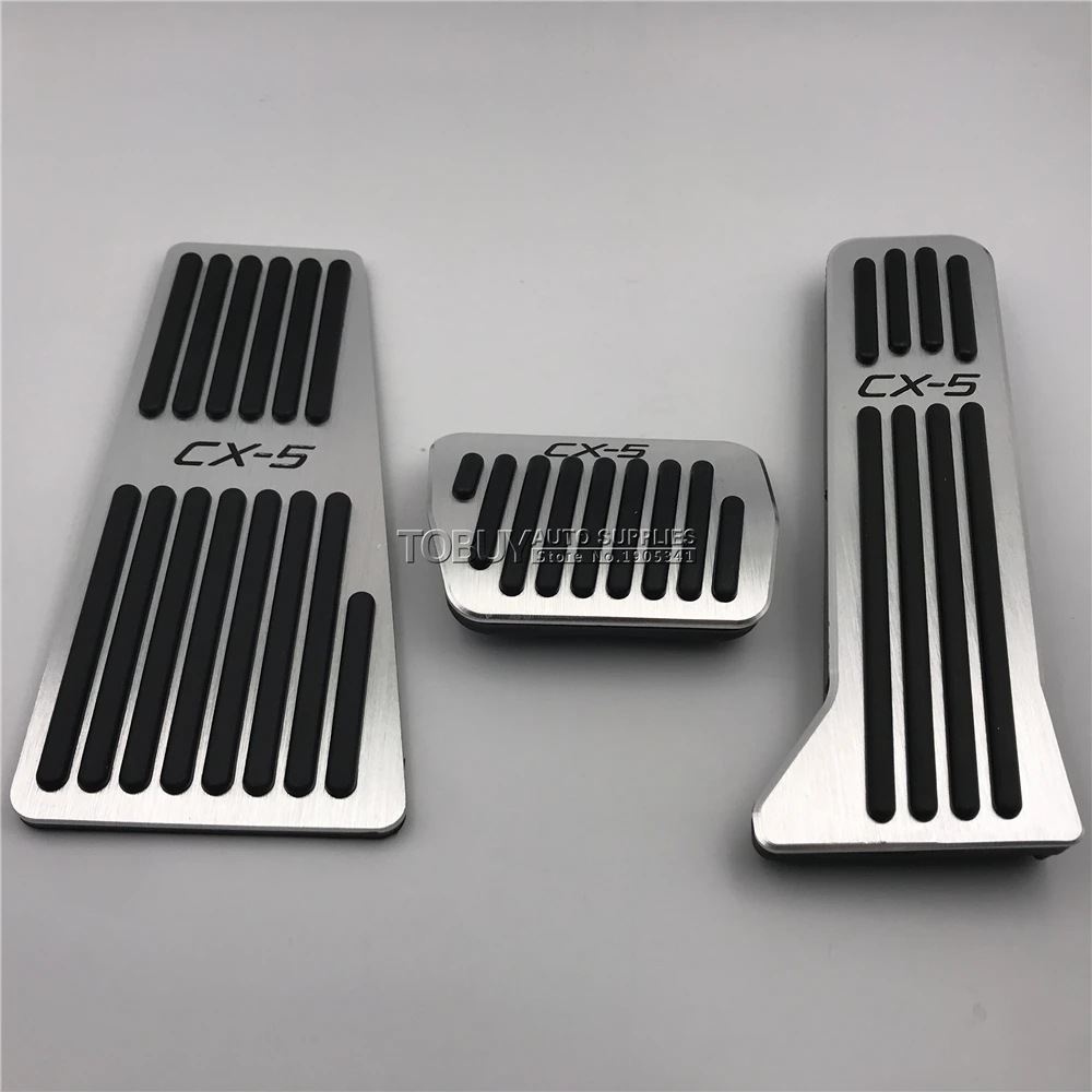 Car Aluminum Pedal Cover For Mazda CX-5 CX5 AT/MT Accelerator Gas Brake Footrest Refit Pad Interior Supply Decorative Accessory