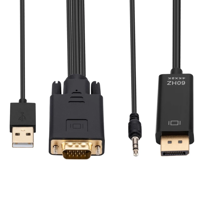 휴대용 VGA DisplayPort 어댑터 케이블 VGA 아날로그 신호 신호