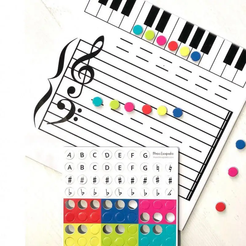 Music Staff Dry Erase Board Two Sided Magnetic Piano Practice Dry Erase White Board Musicians Class Supplies Includes Marker For