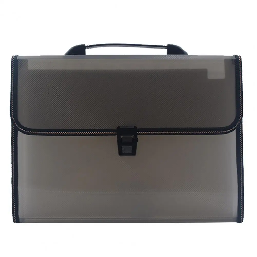 A4 File Folder Multi-layers 13 Pockets Buckle Handle Paper Document File Organizer Bag School