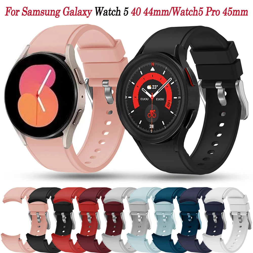 

No Gaps Band Smartwatch For Samsung Galaxy Watch 5 Pro 45mm/Watch5 44 40mm/Watch4 Classic 46 42mm Silicone Strap Correa Bracelet