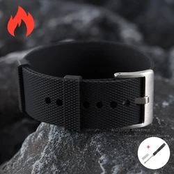 Premium Silicone Sport Watch Strap - Universal Waterproof Wrist Band Accessories - 22mm (Black)