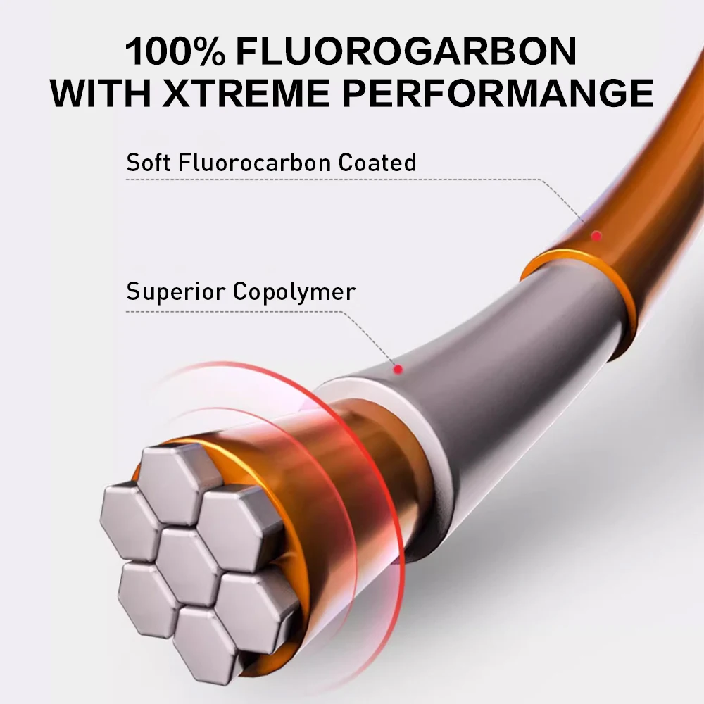 ZUKIBO 50M 100% Japanisches Ultra-Biegsames Fluorocarbon-Kohlefaser Zero Memory Hochtransparentes Kristallklares Vorfachseil Monofilament – Detail 2