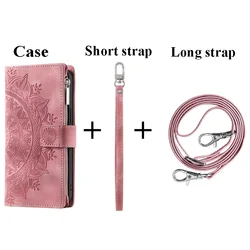Zipper Wallet Flip Case with Card Holder and Book Cover Design for Redmi 10A (PIN Case(Short Long))