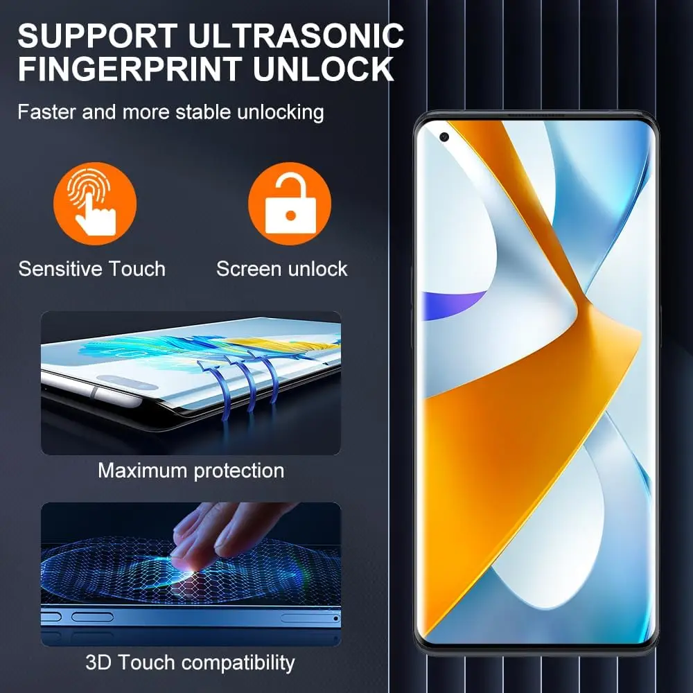 Premium 9H Curved Edge Tempered Glass with Full Adhesive Coverage - 2/4Pcs HD Screen Protector