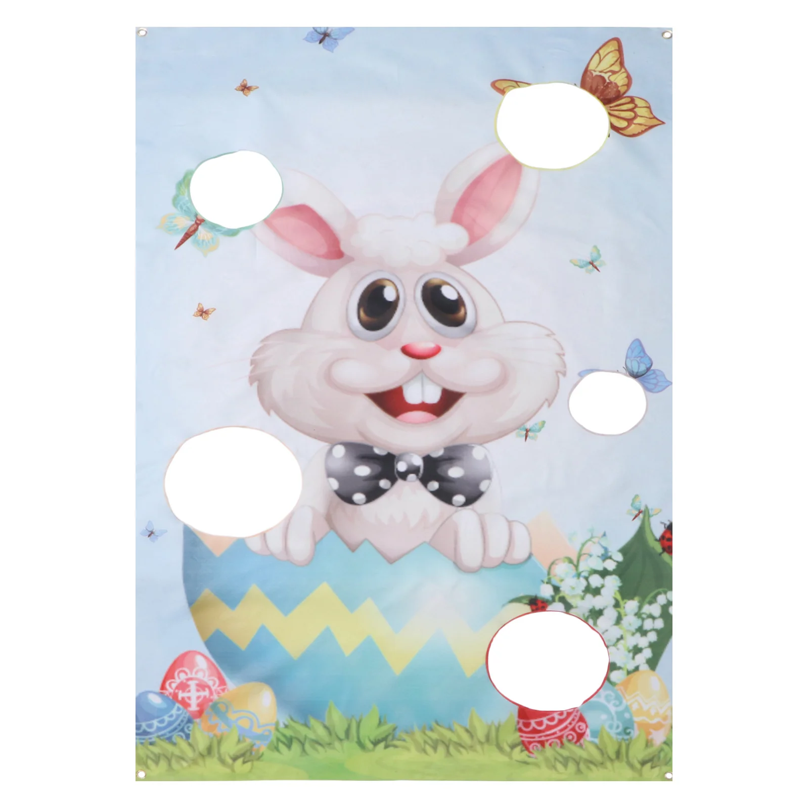 Easter Toss Game Flag Easter Day Rabbit Toss Flag Bunny Themed Banner Bean Bag Toss Banner Kid Toy spring easter garden flag floral rabbit bunny welcome 12×18 inch double sided outside vertical holiday yard decor