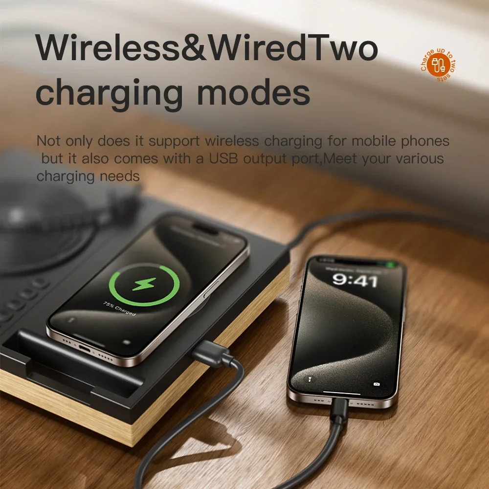 Best Selling JMK-D01 Bluetooth Speaker Wireless Charging Digital Clock Led Wireless Charger Speakers with Aromatherapy Function 4