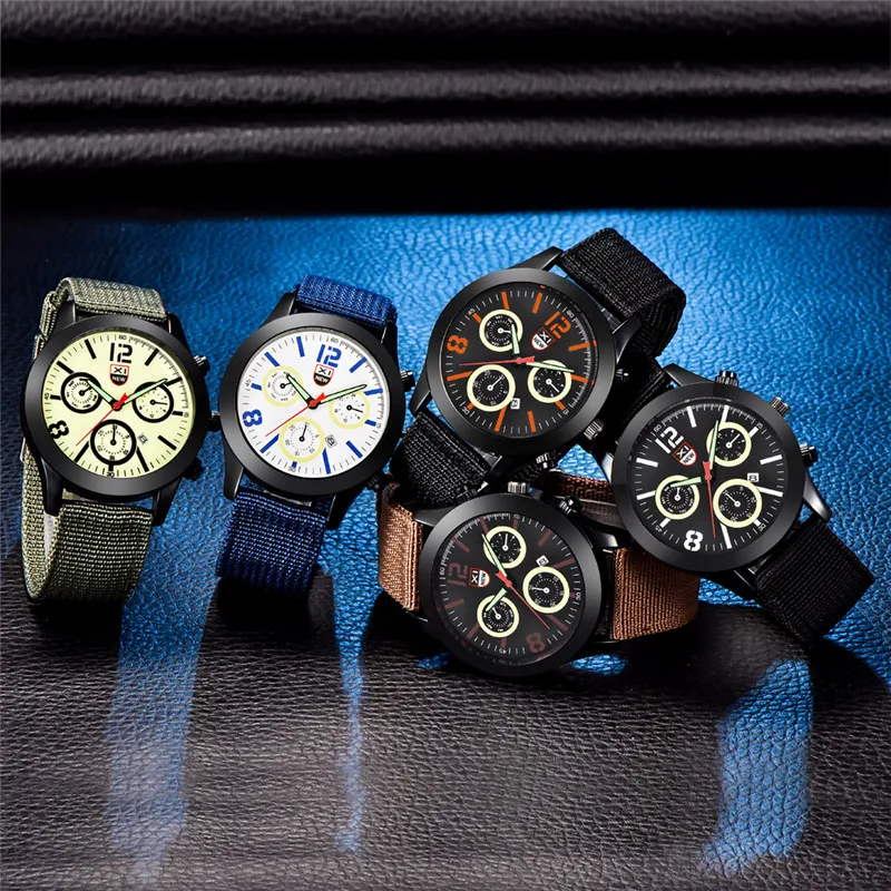 Students XINEW Brand Watches For Men Fashion Casual Nylon Band Date Quartz Watch Erkek Barato Saat Montre Homme Reloj Hombre