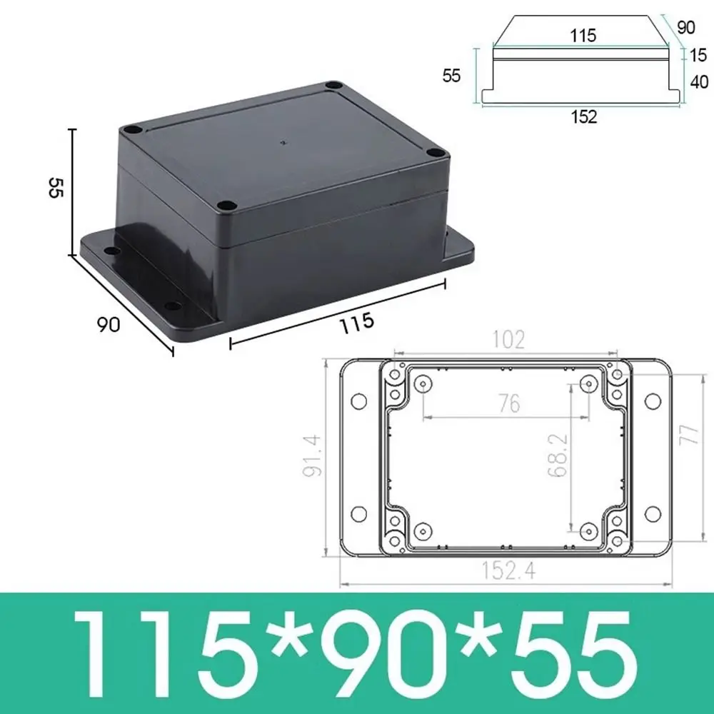 ABS Plastic DIY Housing Instrument Electronic Project Box Waterproof Black Electric Supplies Three Layers Power Box