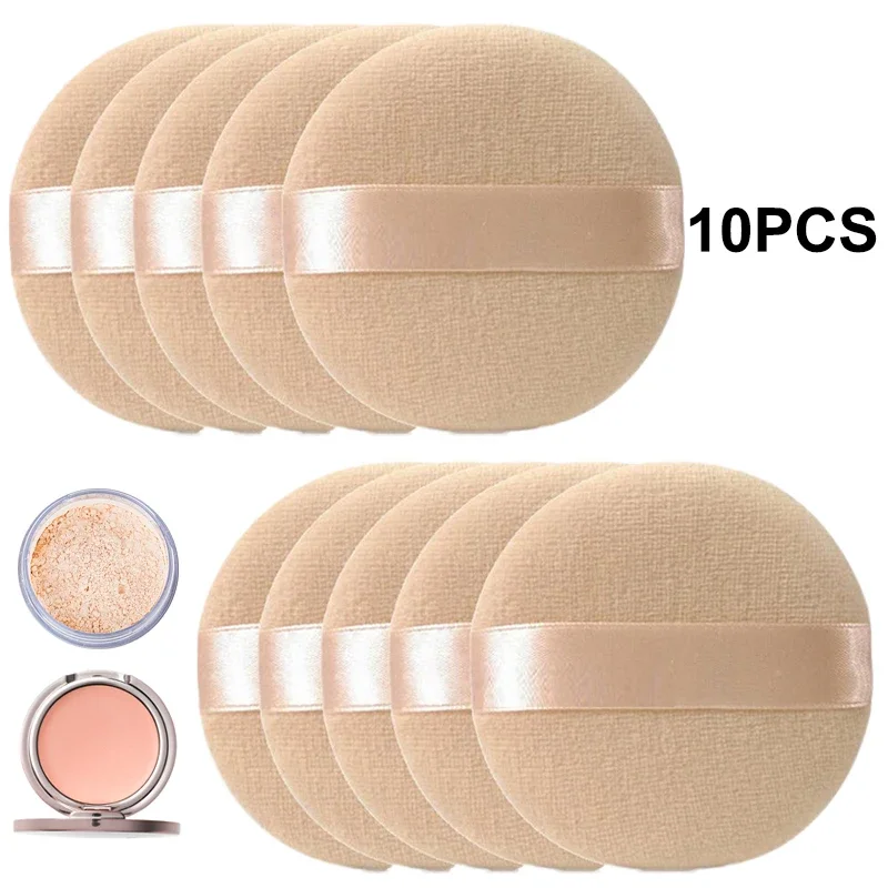 10pcs Professional Round Shape Facial Face Body Powder Foundation Puff Portable Soft Cosmetic Puff Makeup Foundation Sponge Lot